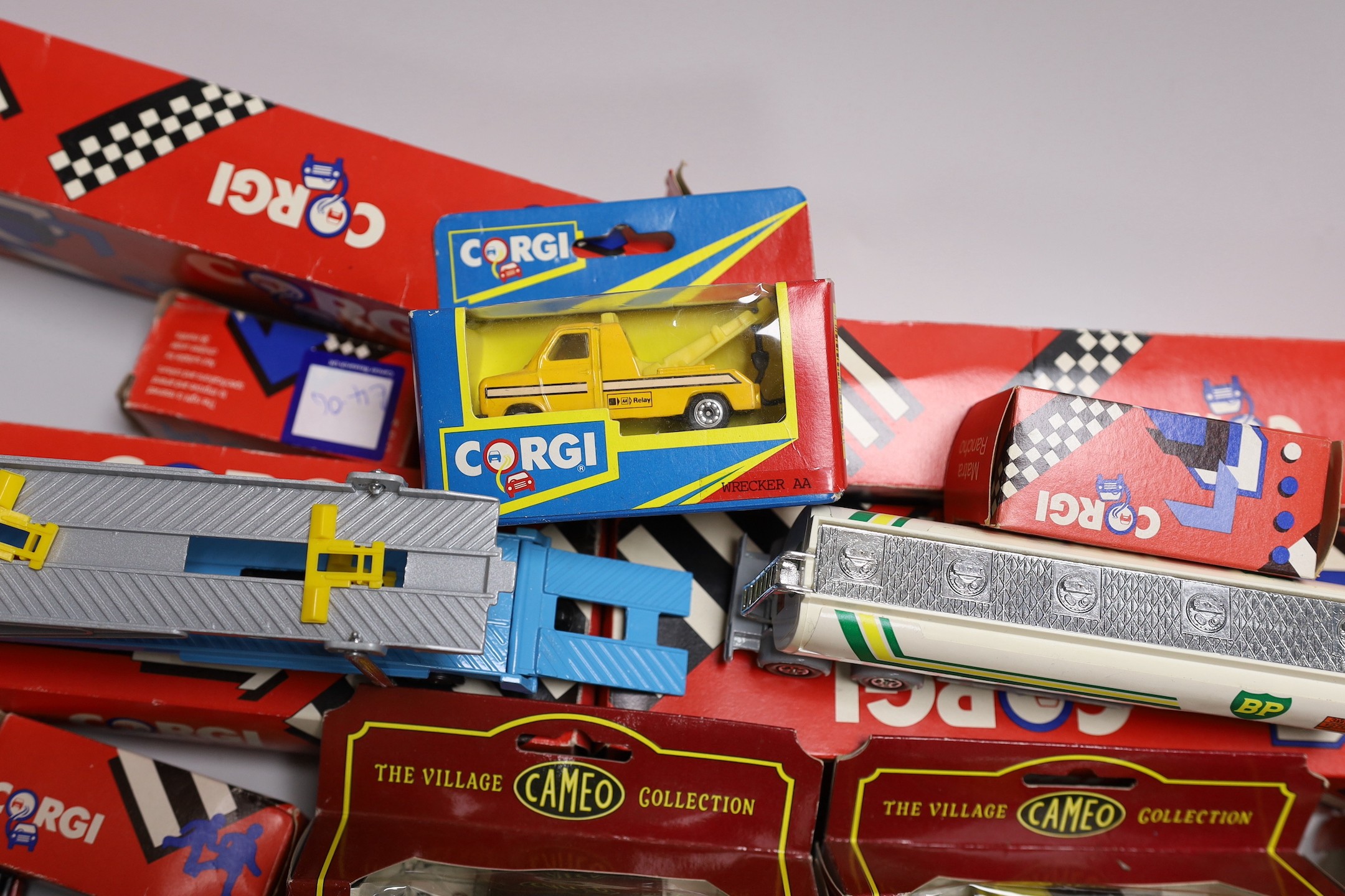 A quantity of corgi cars and trucks